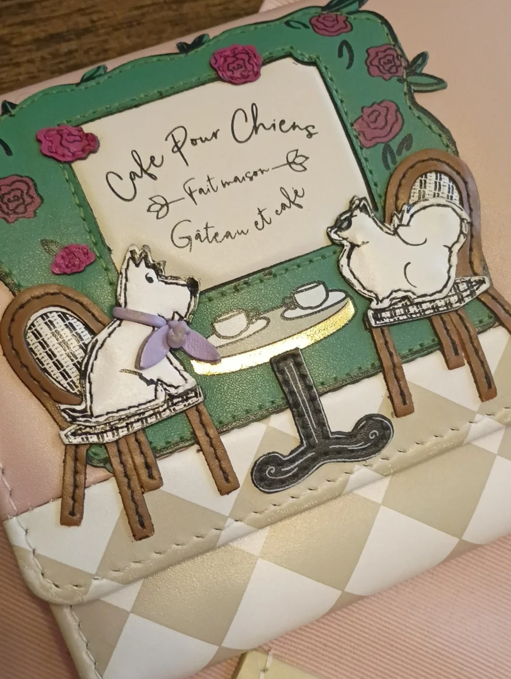 RADLEY LONDON checked floral wallet dogs cafe